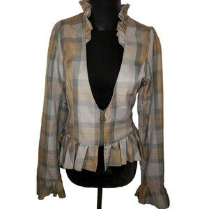 Outlander Tartan Plaid Peplum Jacket Hot Topic Medium NWT